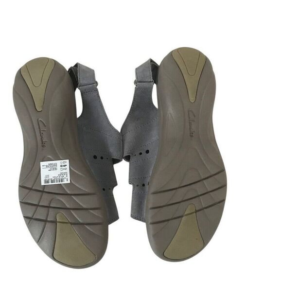 Clarks Soft Cushion Women's Size 8 Blue Suede Strappy Shoes Sandals Saylie New - Picture 5 of 6